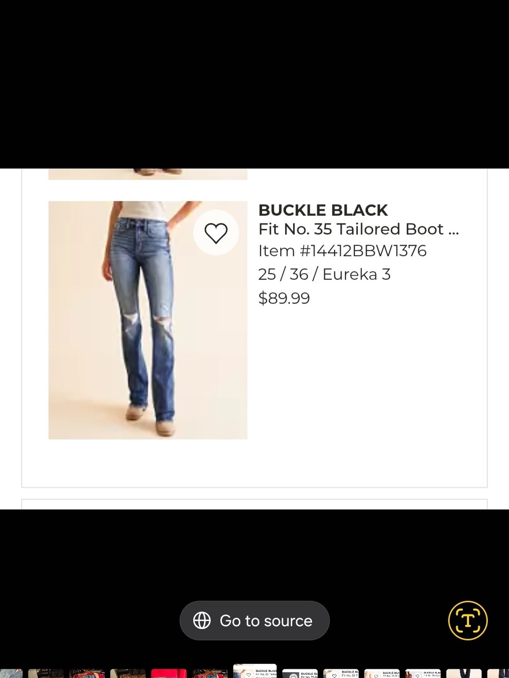 Buckle Bootcut Jeans in Distressed Blue 25x36